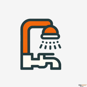Suihkun tai hanan asennus logo, VHA Pipe Store.
